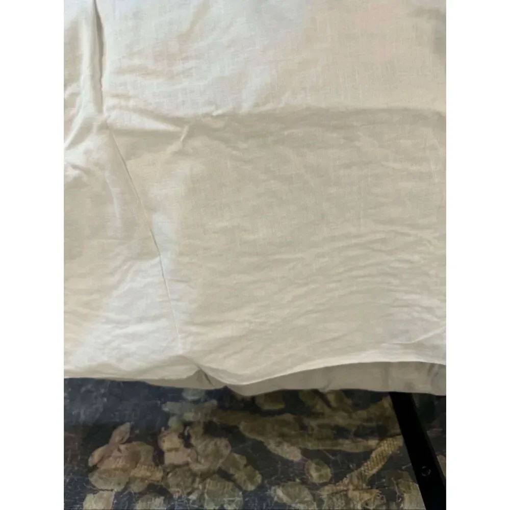 New Anthropologie Curtain Panel Grey Rivulet Tucked Ruffle (1) 50 x 63
